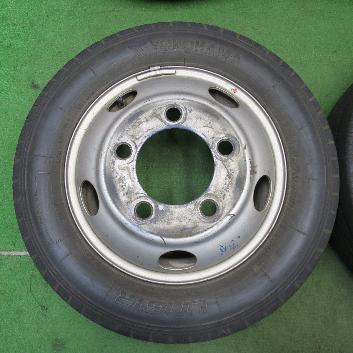 バリ溝！8.5分！6本★トラック 205/65R16 109/107L 12PR ヨコハマ LT151R TOPY スチール ホイール 116.5-8TC 16インチ PCD203.2/5H★6040801ナノ