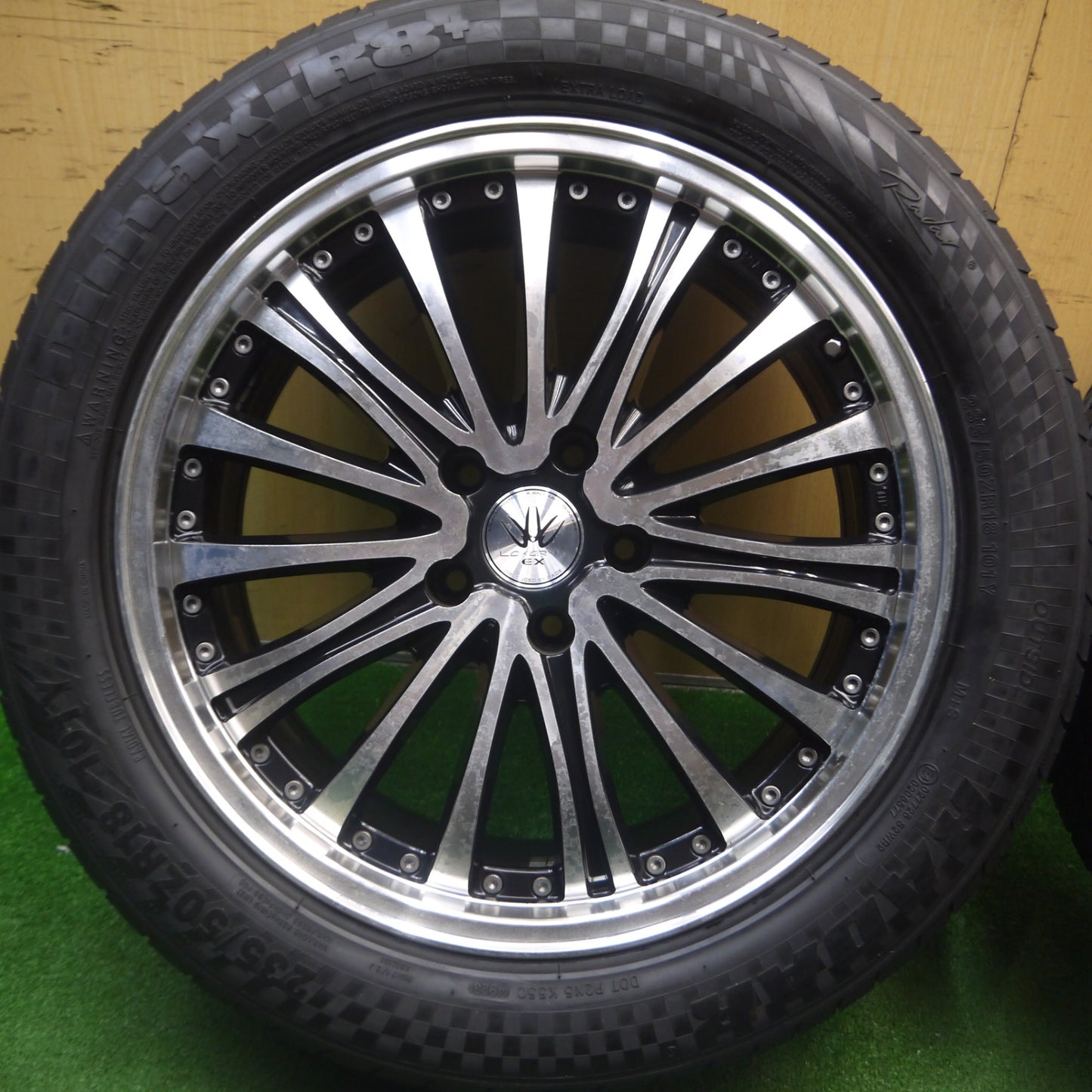 [送料無料] バリ溝！23年！9.5分以上★LOXARNY EX BADX 235/50R18 レーダー Dimax R8+ ロクサーニ 18インチ PCD114.3/5H★5020715Hノ