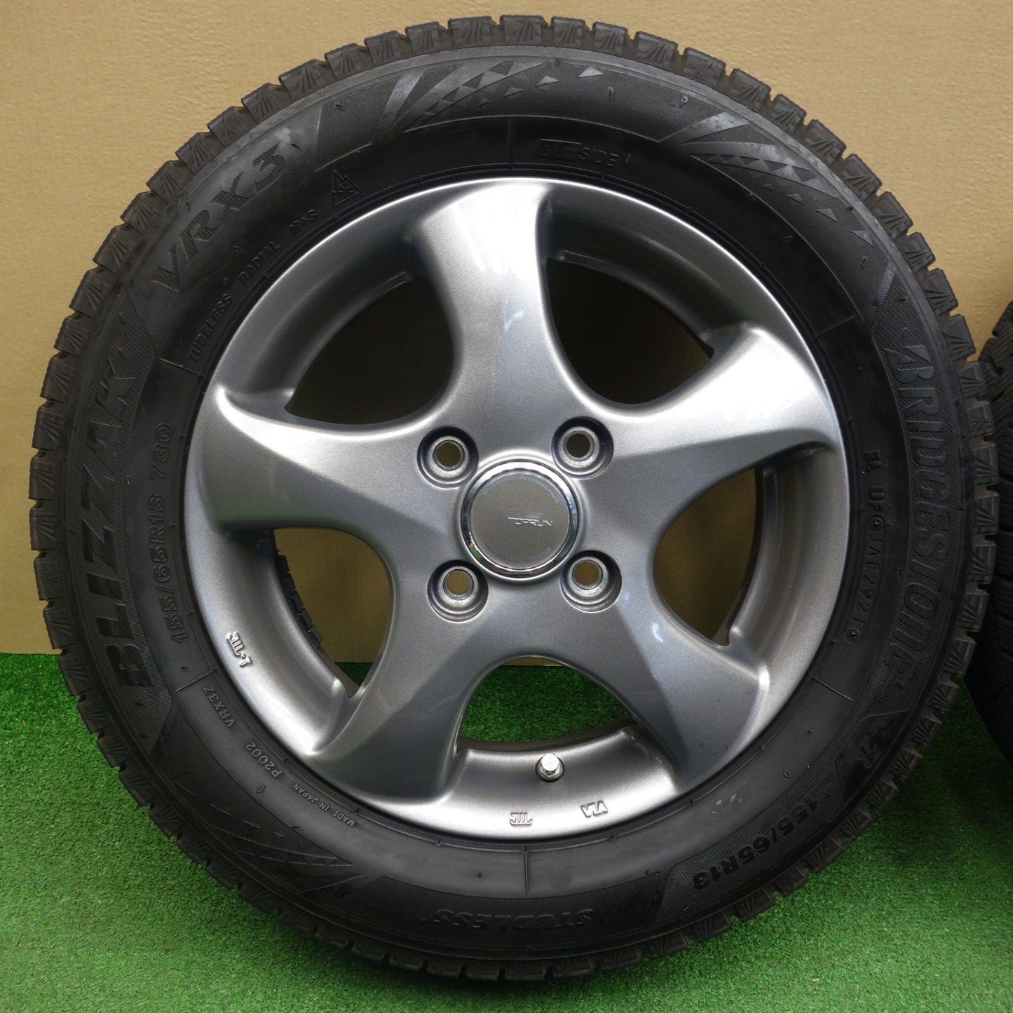 バリ溝！8.5分★スタッドレス 155/65R13 ブリヂストン ブリザック VRX3 TOPRUN トップラン 13インチ PCD100/4H★6032002KTス