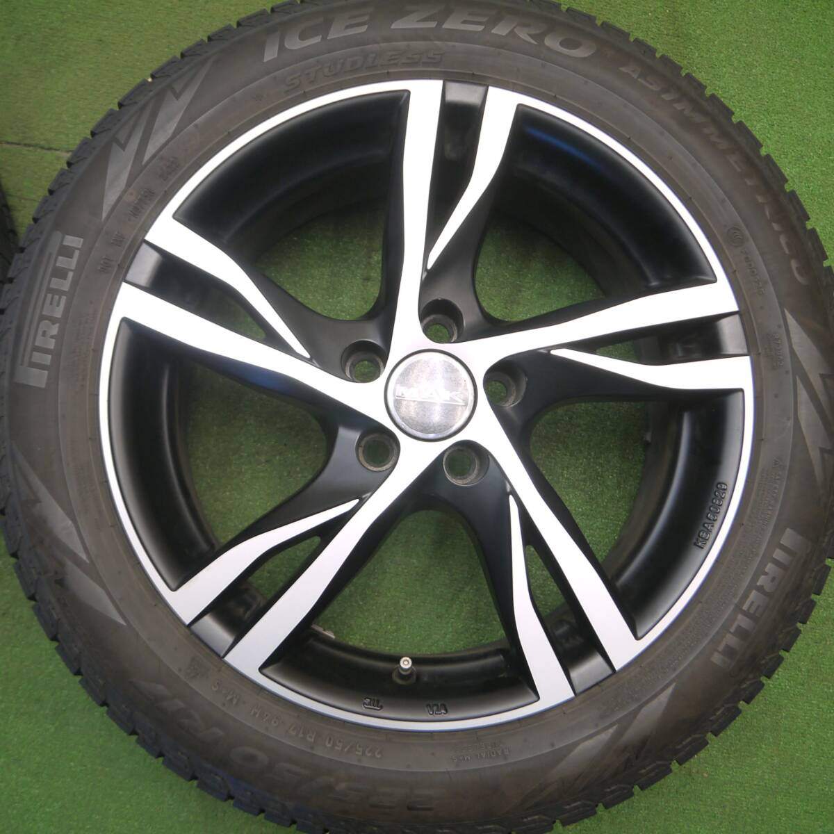 バリ溝！22年！9分★ボルボ 等 MAK STOCKHOLM 225/50R17 スタッドレス ピレリ アイスゼロ アシンメトリコ ストックホルム 17インチ PCD108/5H★5012906Hス