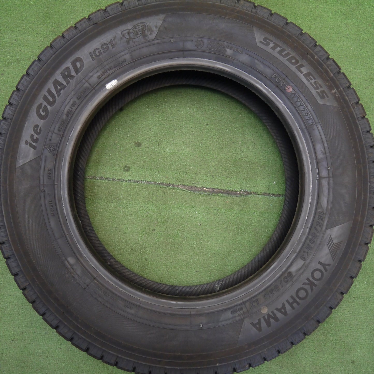 バリ溝！23年！ほぼ10分★スタッドレス 155/80R14 88/86N ヨコハマ アイスガード iG91 タイヤ 14インチ プロボックス サクシード 等★6070503Hスタ