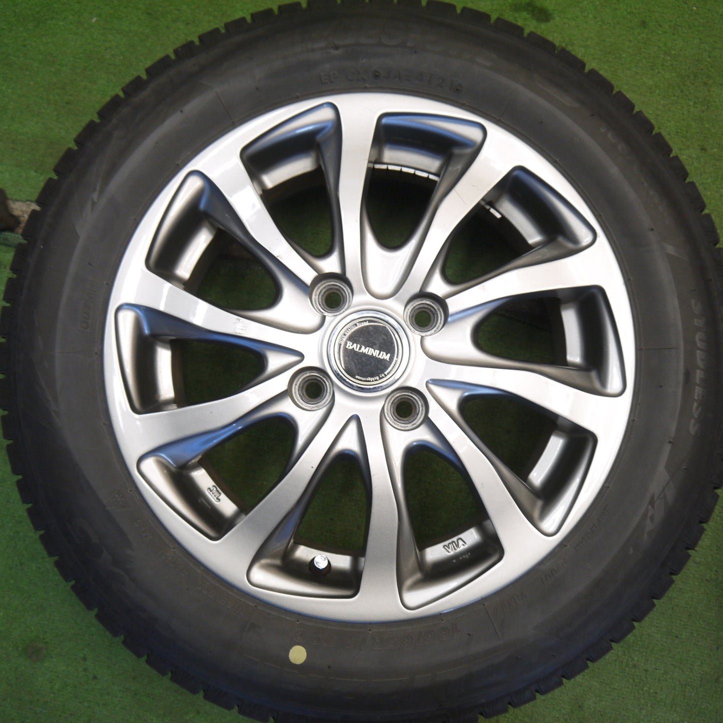 バリ溝！キレイ！9分◎スタッドレス 165/65R14 ブリヂストン ブリザック VRX3 BALMINUM TR10 バルミナ 14インチ PCD100/4H◎6070301Hス