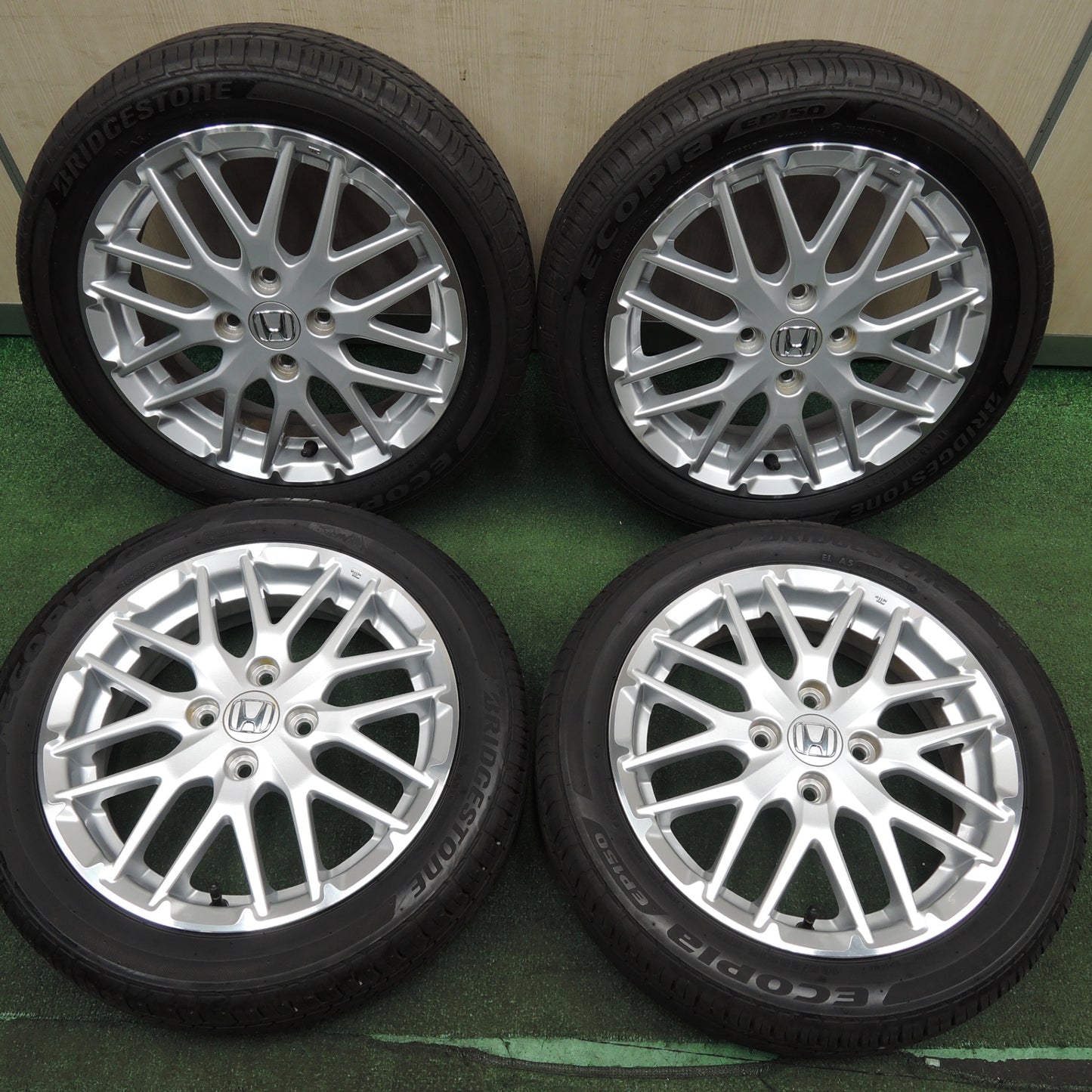 *送料無料* ほぼ新車外し！23年！★ホンダ N-BOX カスタム 純正 165/55R15 ブリヂストン エコピア EP150 15インチ PCD100/4H★4032401HAノ