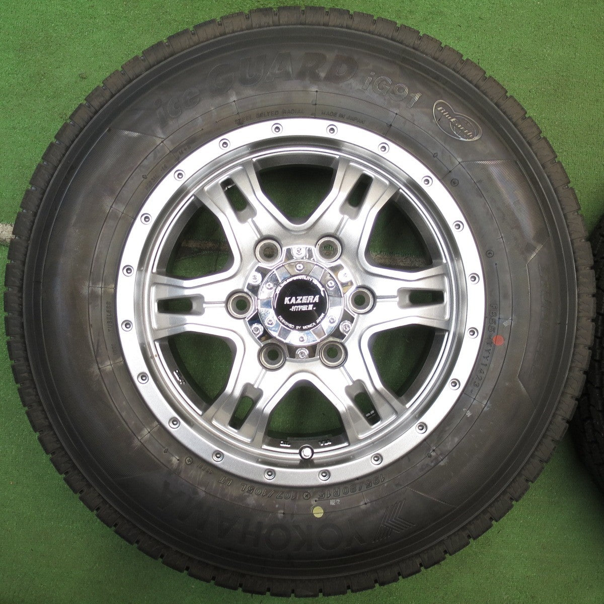未使用！23年★スタッドレス 195/80R15 107/105L ヨコハマ アイスガード iG91 KAZERA HYPERⅢ MONZA カゼラ 15インチ PCD139.7/6H★5072503NJス