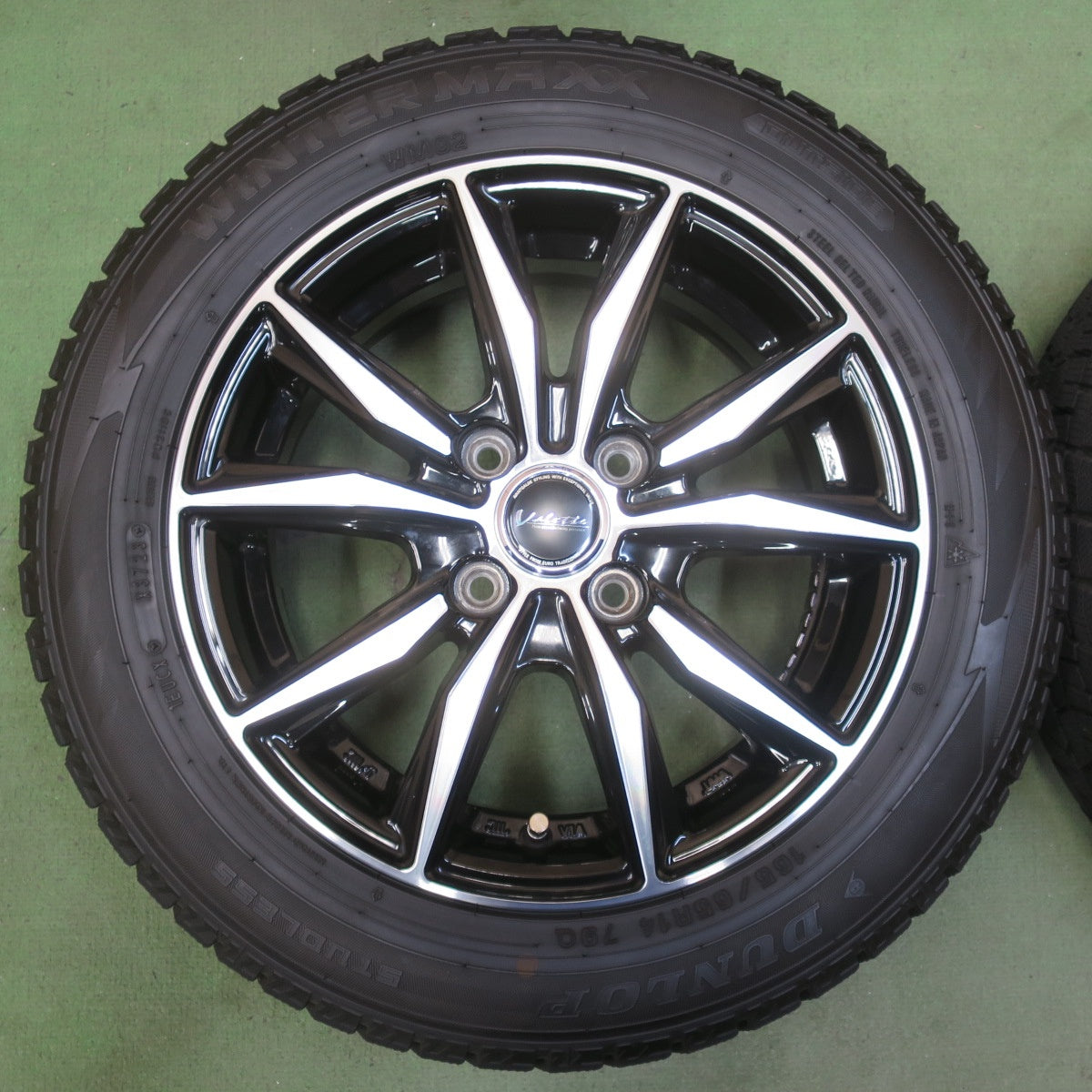 ほぼ未使用！23年！キレイ◎スタッドレス 165/65R14 ダンロップ ウインターマックス WM02 Valette ヴァレット 14インチ PCD100/4H◎6080706イス