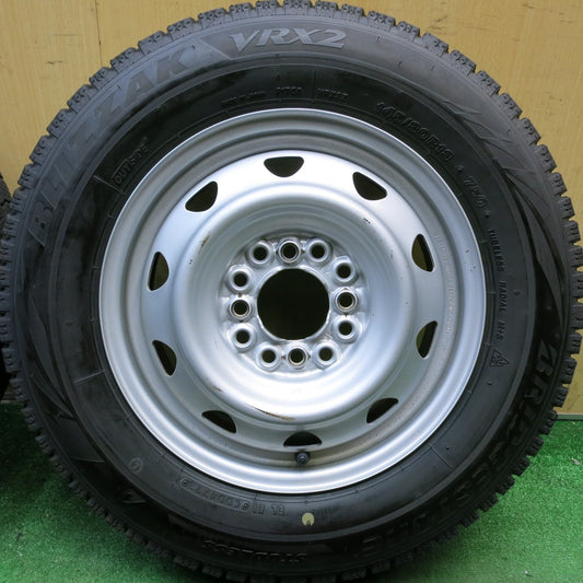 バリ溝！23年！9.5分◎スタッドレス 145/80R13 ブリヂストン ブリザック VRX2 スチール ホイール 13インチ PCD100 110 114.3/4H マルチ◎6092708HAス