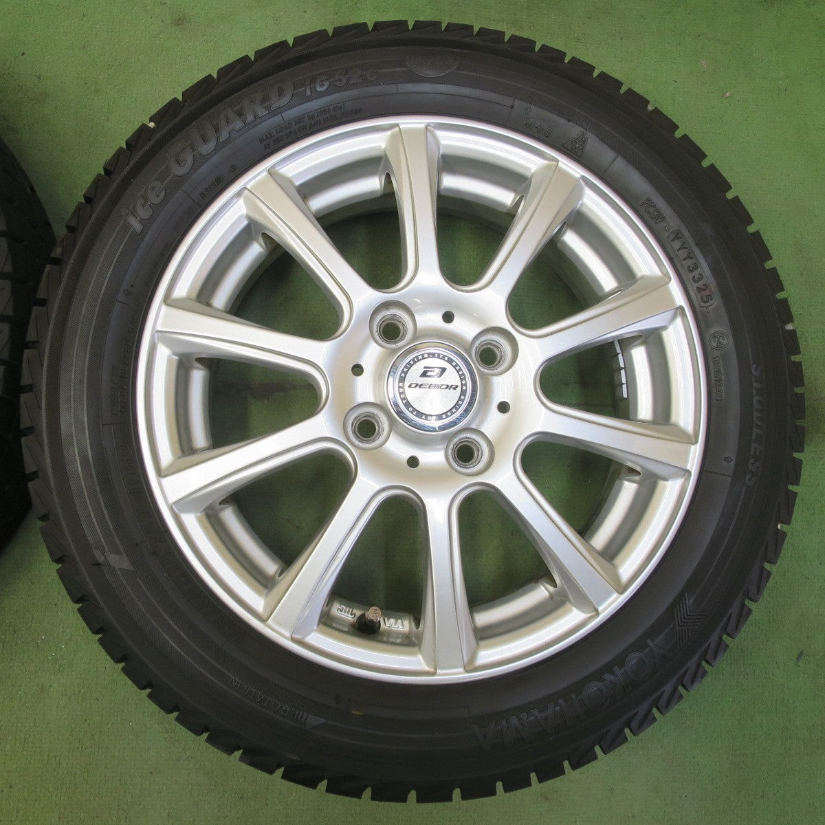 バリ溝！25年！キレイ！ほぼ10分★スタッドレス 155/65R14 ヨコハマ アイスガード iG52C DEBOR 社外 アルミ 14インチ PCD100/4H★6052705イス