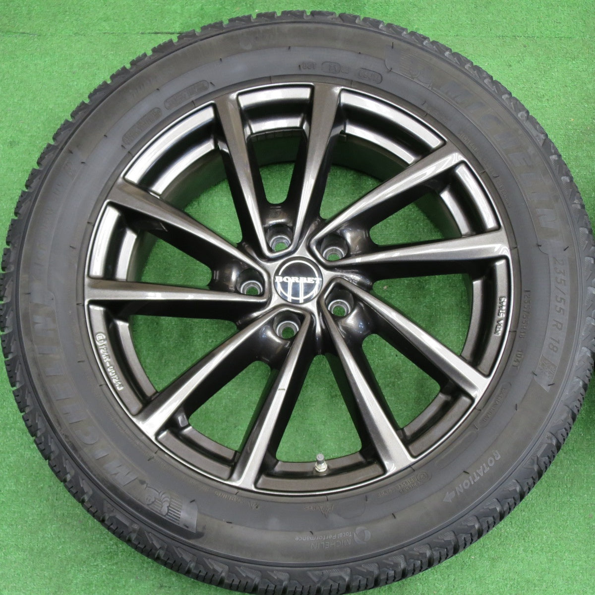 センサー付！バリ溝！キレイ！8.5分★ワーゲン 等 BORBET TypeV 235/55R18 スタッドレス ミシュラン X-ICE SNOW SUV ボルベット タイプV 18インチ PCD112/5H★6030701NKス