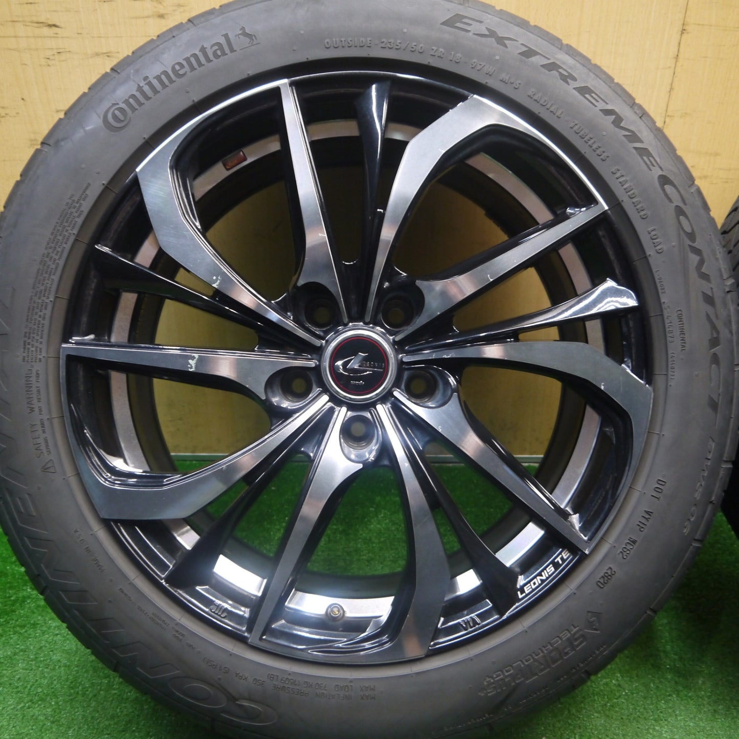 キレイ★LEONIS TE 235/50R18 コンチネンタル EXTREME CONTACT DWS06 レオニス 18インチ PCD114.3/5H★6010601Hノ