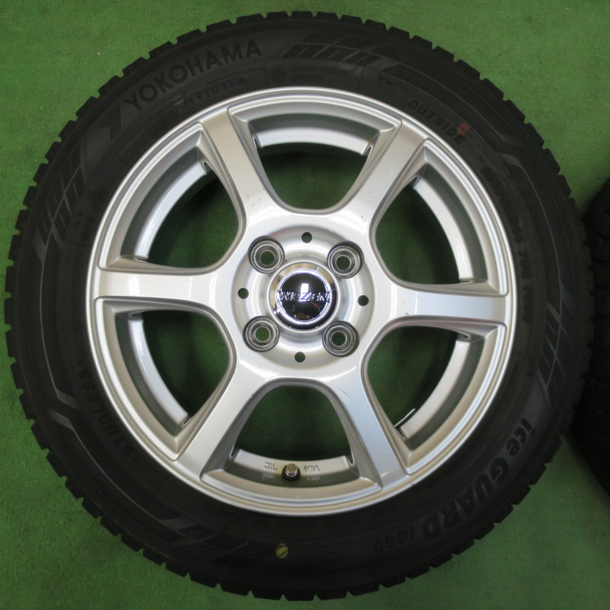 [送料無料] バリ溝！9分★スタッドレス 155/65R14 ヨコハマ アイスガード iG60 WEZEN 14インチ PCD100/4H★5011604イス