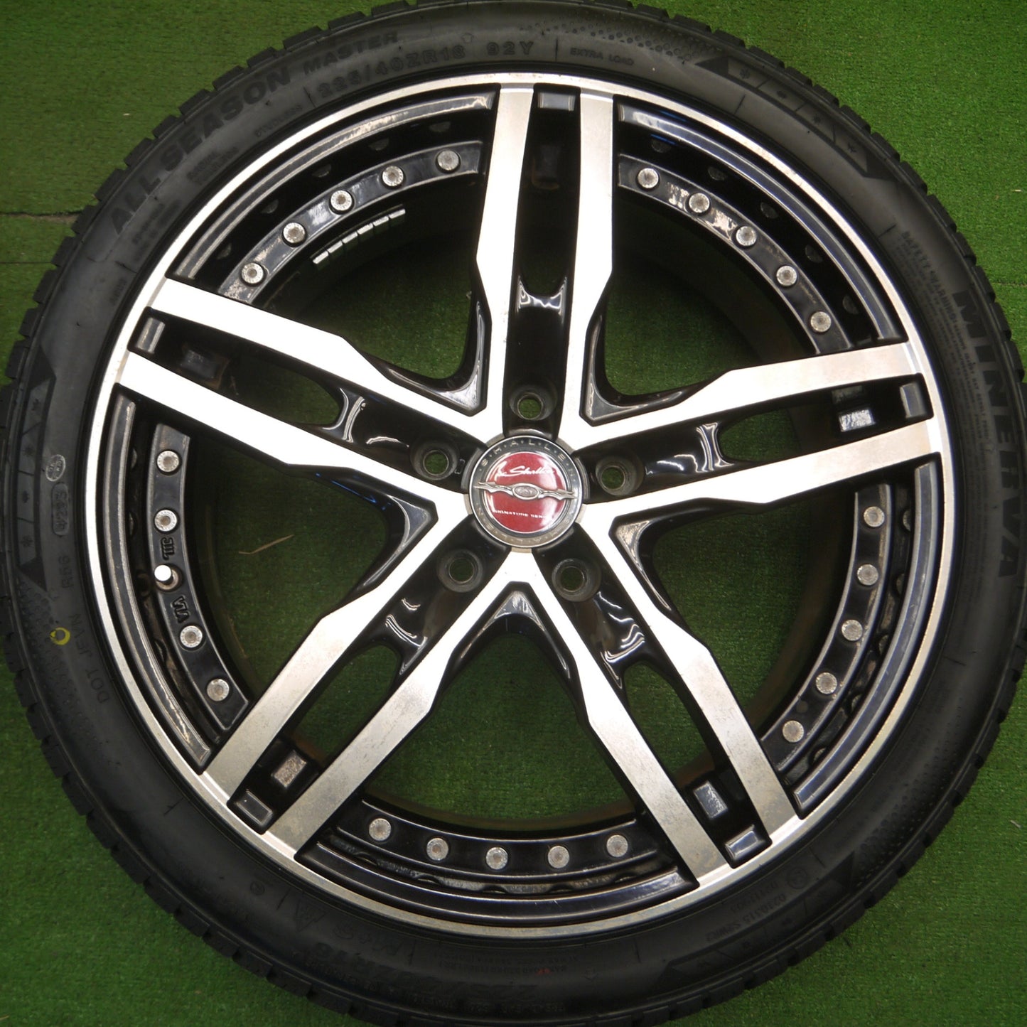 [送料無料] タイヤ未使用！23年★Shallen XF-55 モノブロック 共豊 AME 225/40R18 ミネルバ オールシーズン マスター シャレン 18インチ PCD114.3/5H★5012103Hノ