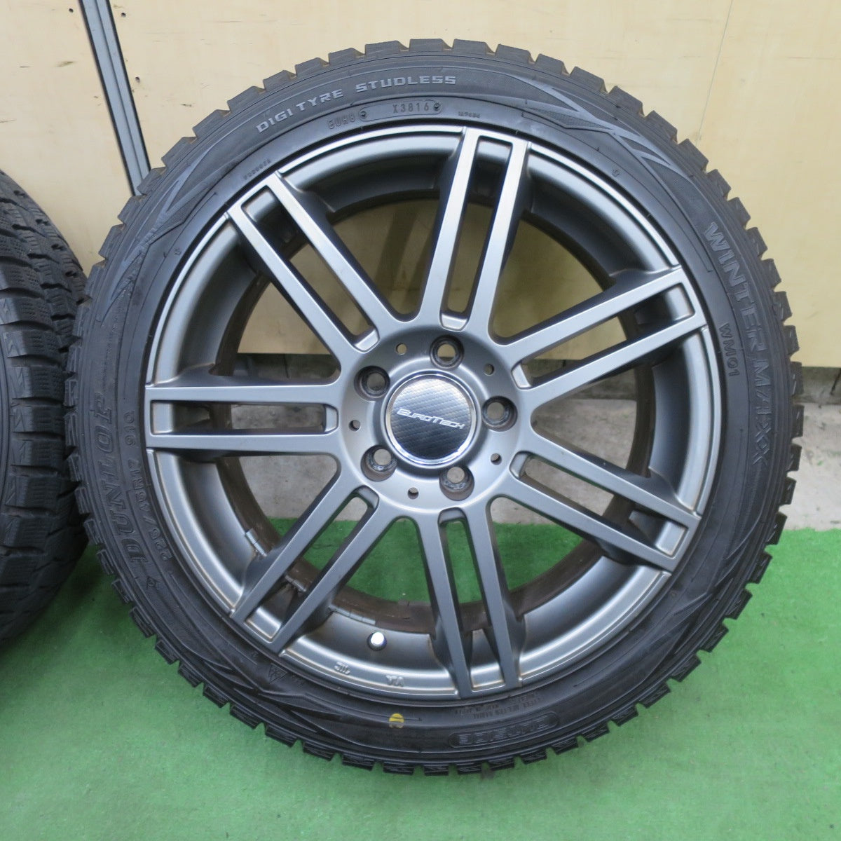 バリ溝！キレイ！9.5分★ベンツ 等 EUROTECH STAGE TW7 225/45R17 スタッドレス ダンロップ ウインターマックス WM01 ユーロテック ステージ 17インチ PCD112/5H★6021803TTス