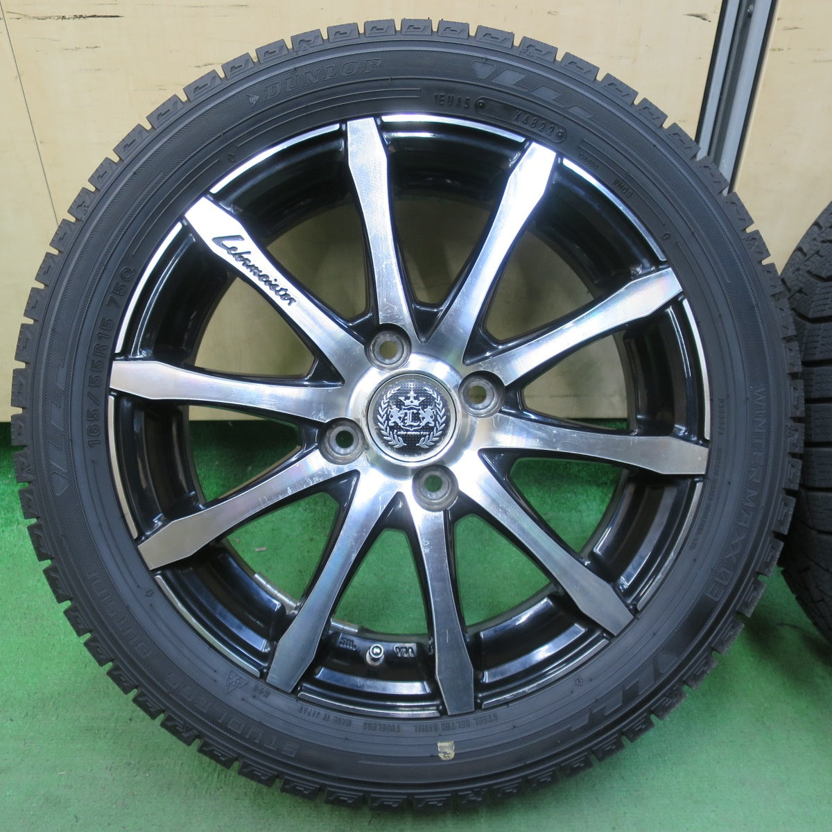 バリ溝！22年！9.5分★S660 165/55R15 195/45R16 スタッドレス ダンロップ ウインターマックス03 Lehrmeister レアマイスター 15 16 インチ PCD100/4H★5050207イス