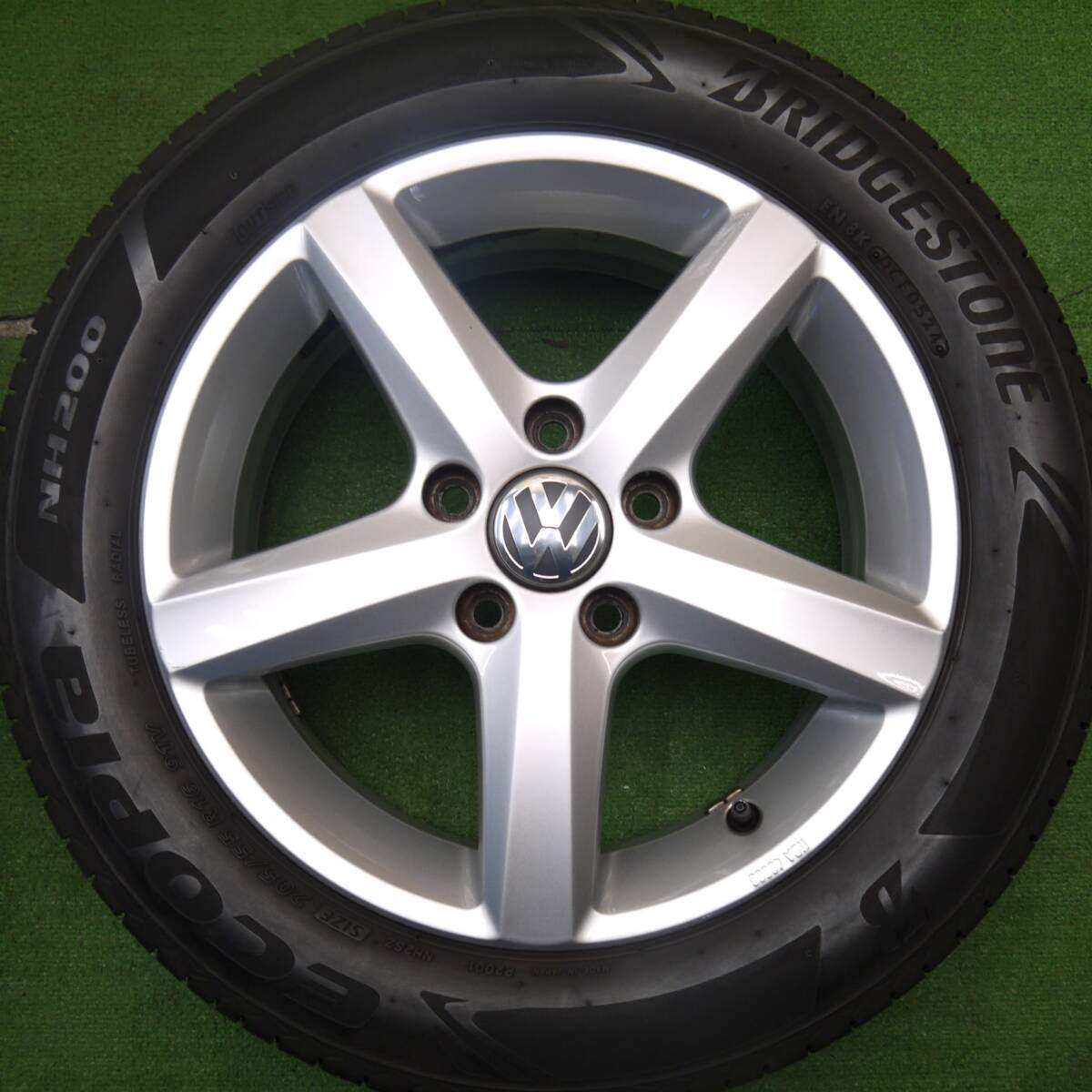 バリ溝！24年！9分★ワーゲン ゴルフ 純正 205/55R16 ブリヂストン エコピア NH200 16インチ PCD112/5H★5032810Hノ
