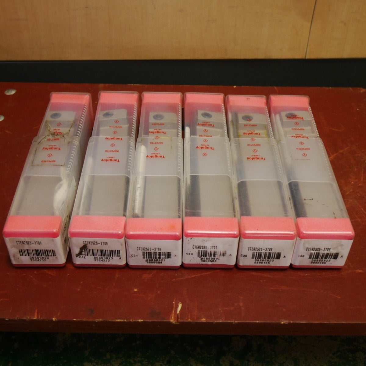 未使用！6本まとめ売り☆Tungaloy タンガロイ 外径 溝 入れ 加工 用 バイト CTER2525-3T09 切削 工具☆