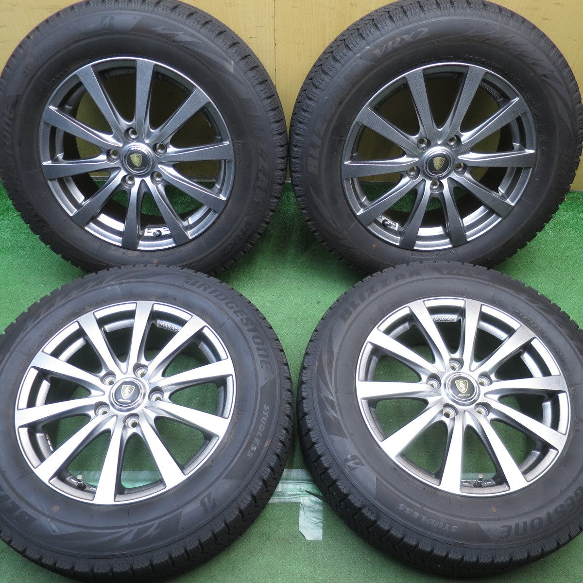 バリ溝！22年！キレイ！9分◎スタッドレス 205/65R16 ブリヂストン ブリザック VRX2 MANARAY SPORT マナレイ スポーツ 16インチ PCD114.3/5H◎6092903NJス