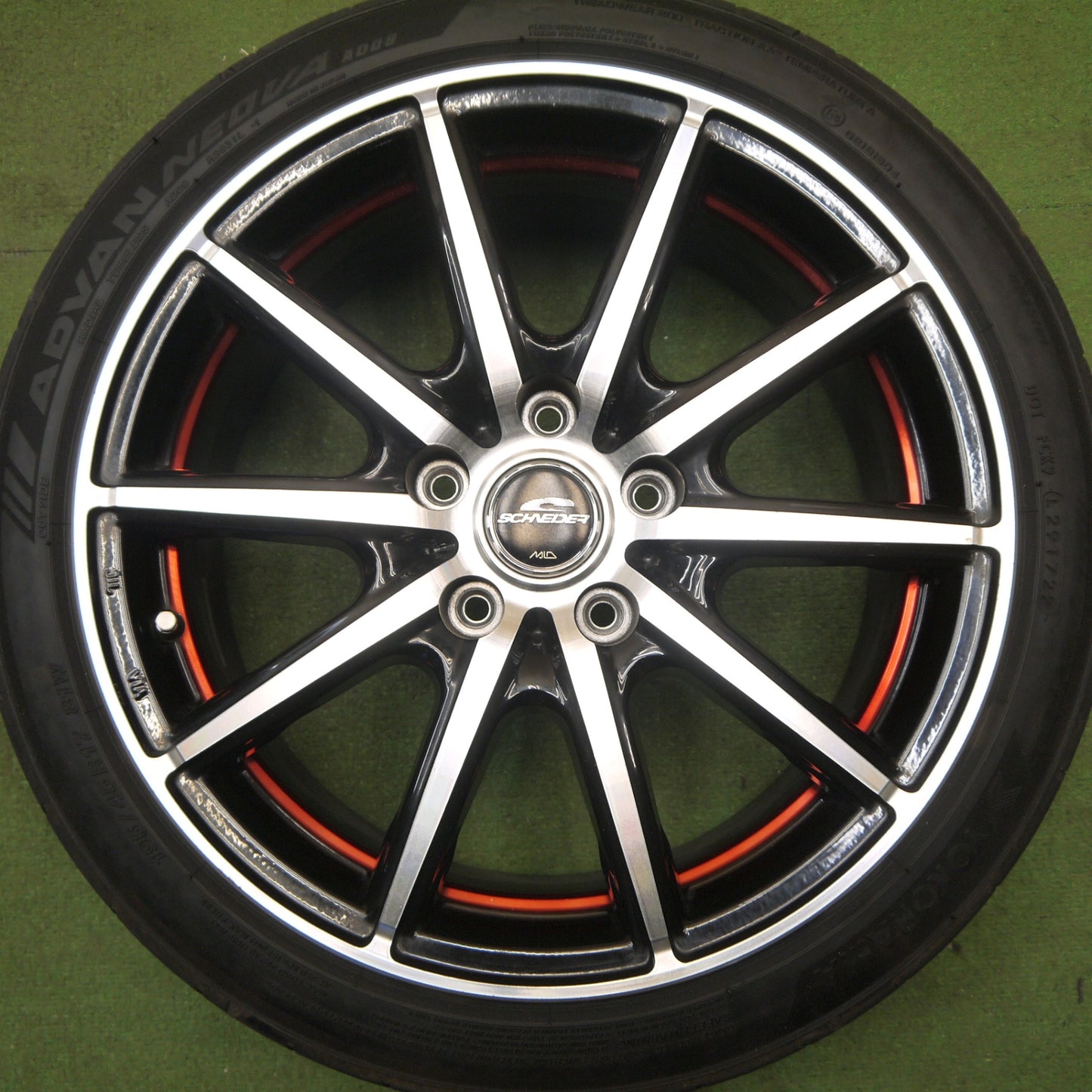 4本価格！22年★195/45R17 ヨコハマ アドバン NEOVA AD09 SCHNEIDER MiD シュナイダー 17インチ PCD114.3/5H★6031806Hノ