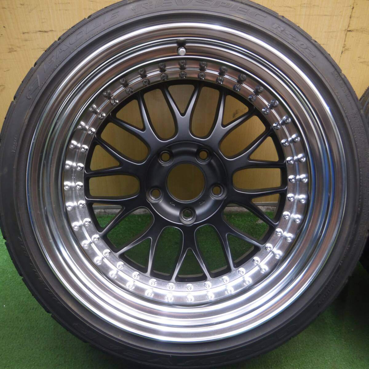タイヤ2本未使用 綺麗★シボレー等 WORK MEISTER M1 275/35R18 315/30R18 グッドイヤー ヨコハマ PCD120.65/5H★4032605Hノ