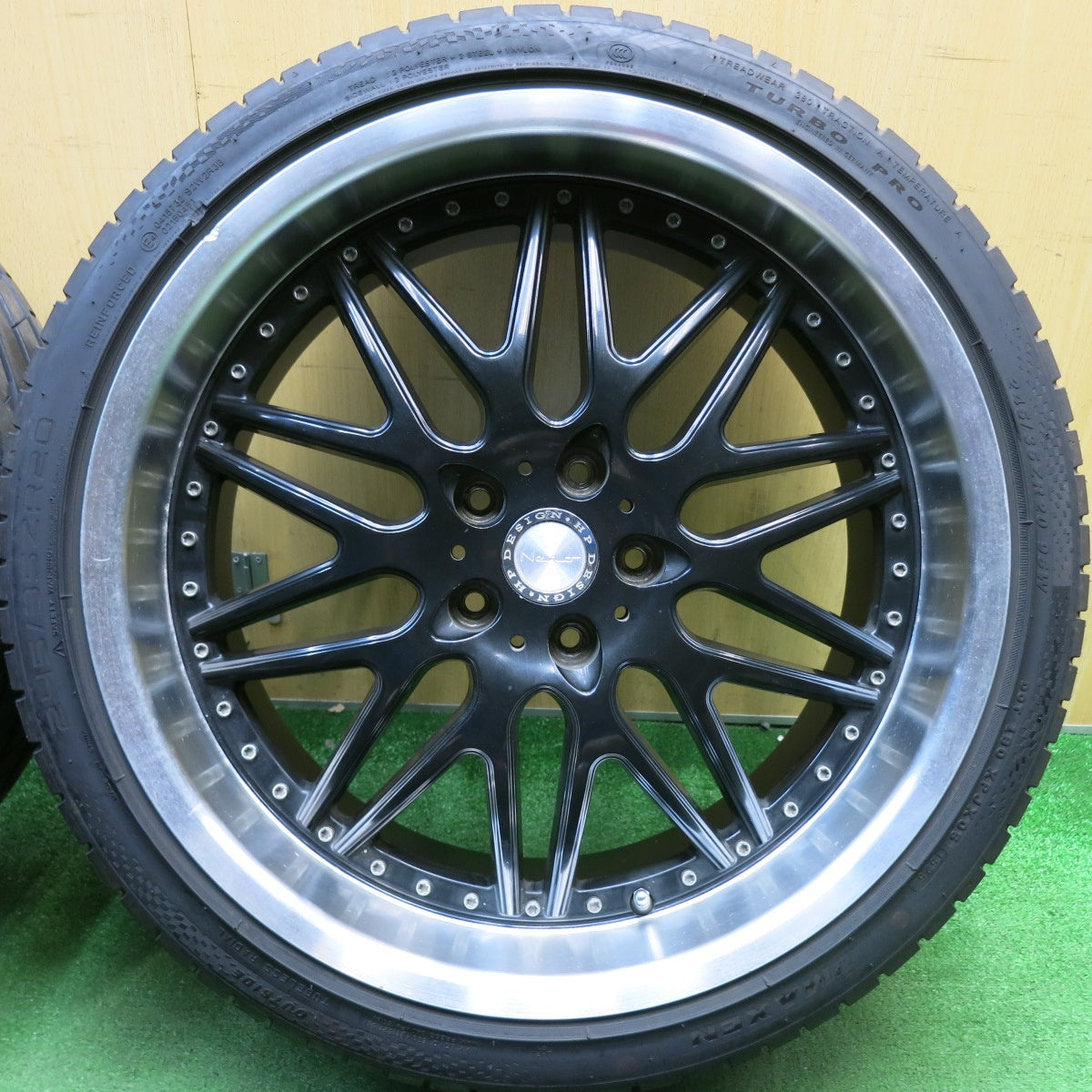 バリ溝！25年！9分★245/35R20 マクセン ターボ プロ HP DESIGN Nero HPデザイン ネロ 20インチ PCD114.3/5H★6050308HAノ