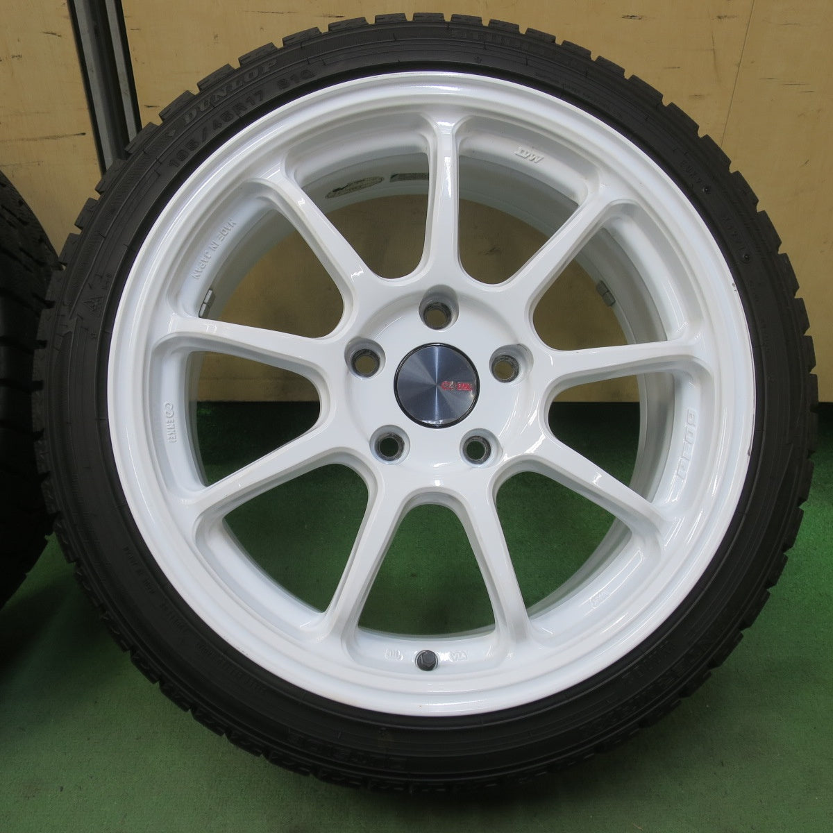 バリ溝！9分★スタッドレス ENKEI PF09 195/45R17 ダンロップ ウインターマックス WM02 エンケイ 17インチ PCD114.3/5H★6040908イス