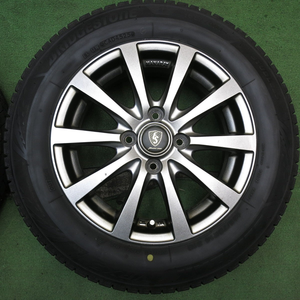 バリ溝！25年！9.5分◎スタッドレス 165/70R14 ブリヂストン ブリザック VRX3 MANARAY SPORT マナレイ スポーツ 14インチ PCD100/4H◎6080401AKス