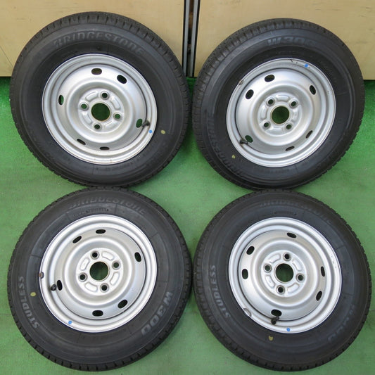 バリ溝！22年！9分★スタッドレス 145/80R12 80/78N ブリヂストン W300 TOPY スチール 12インチ PCD100/4H★5011811イス