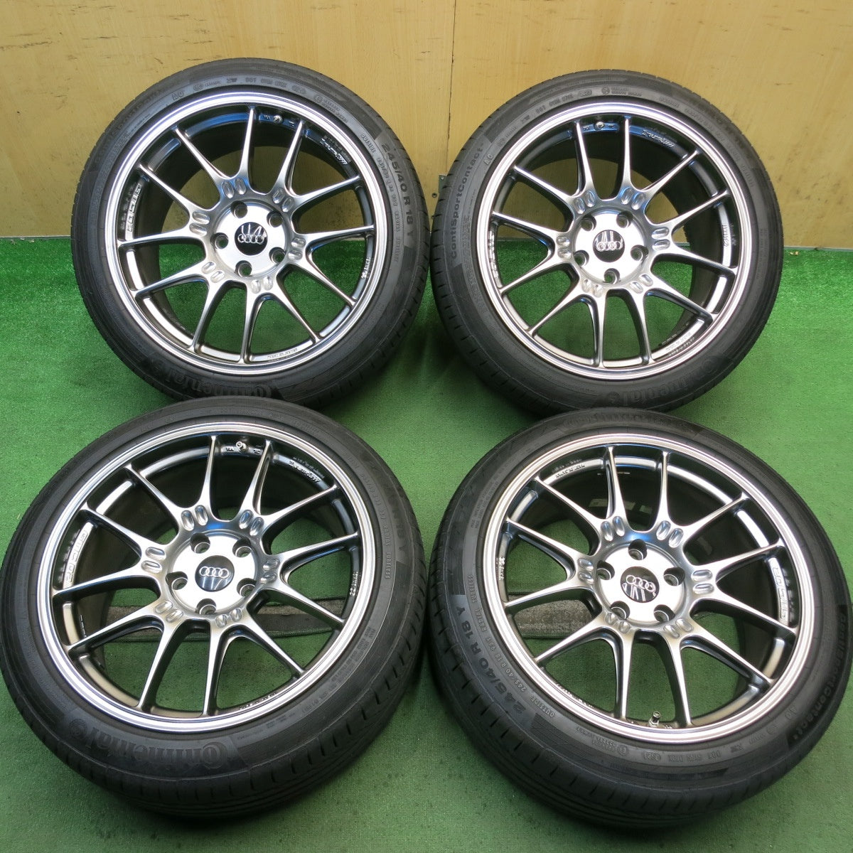 センサー付！バリ溝！23年！キレイ！8.5分◎アウディ 等 ENKEI GTC02 245/40R18 コンチネンタル コンチスポーツ コンタクト5 AO エンケイ 18インチ PCD112/5H◎6090501KKノ