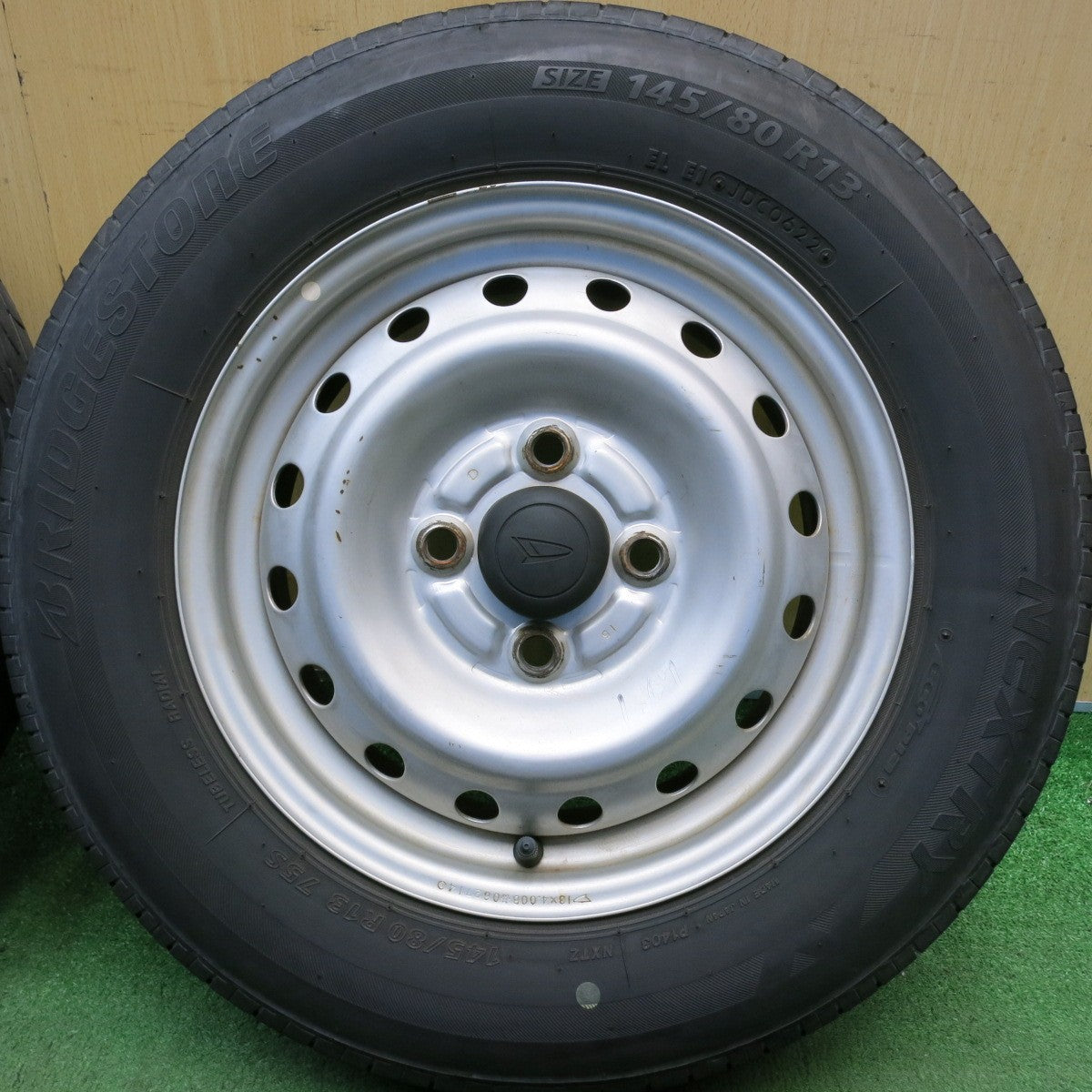 4本価格！22年◎ダイハツ ハイゼット 純正 スチール 145/80R13 ブリヂストン ネクストリー エコピア 13インチ PCD100/4H◎6082708HAノ