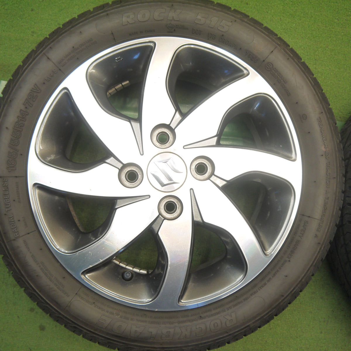 バリ溝！26年！9分◎スズキ パレット SW 純正 165/55R14 ロックブレード ROCK 515 14インチ PCD100/4H◎6091507Hノ