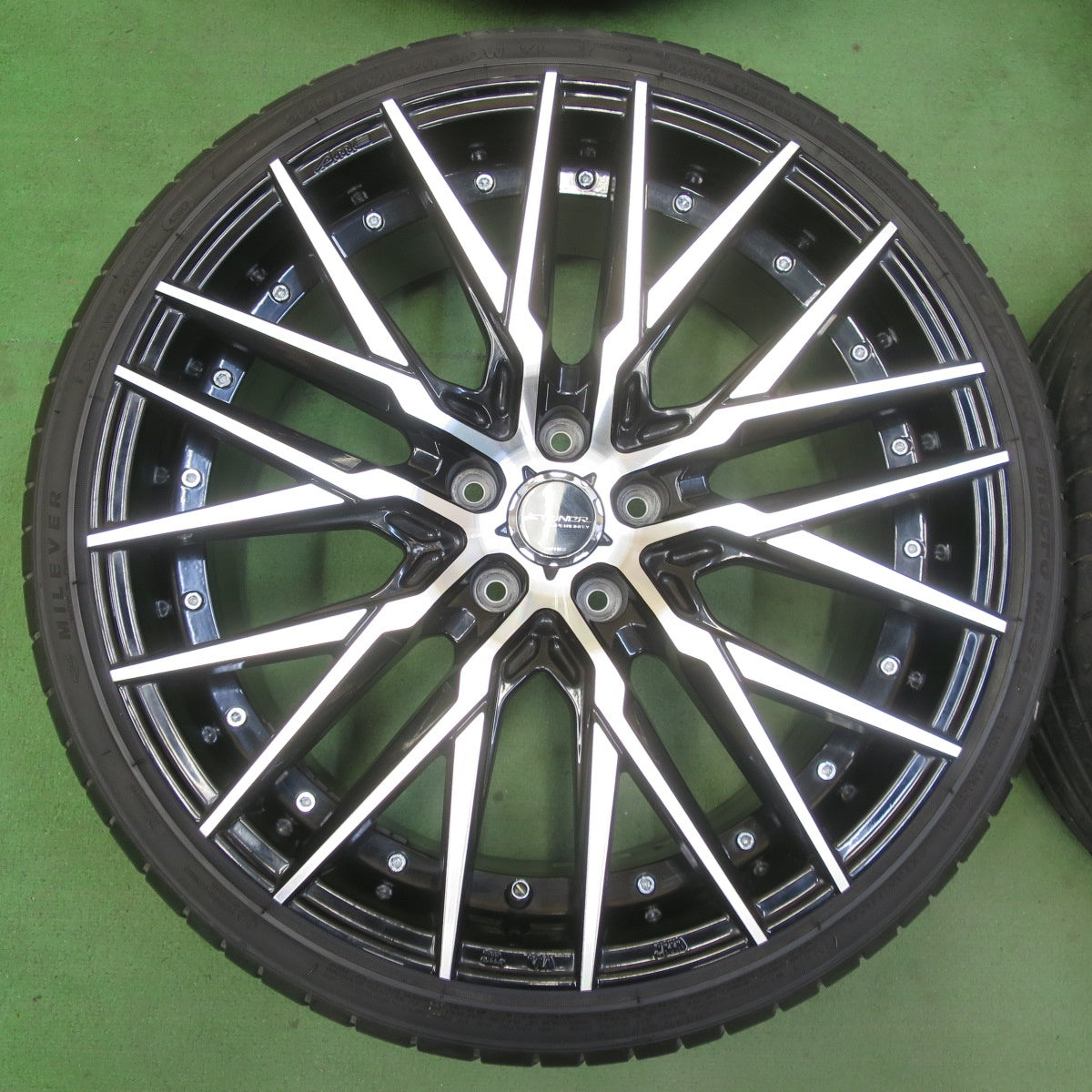 バリ溝！22年！キレイ！9.5分★STEINER CVX AME 225/35R20 ミレバー SPORT macro MA349 シュタイナー 20インチ PCD114.3/5H★5071909イノ