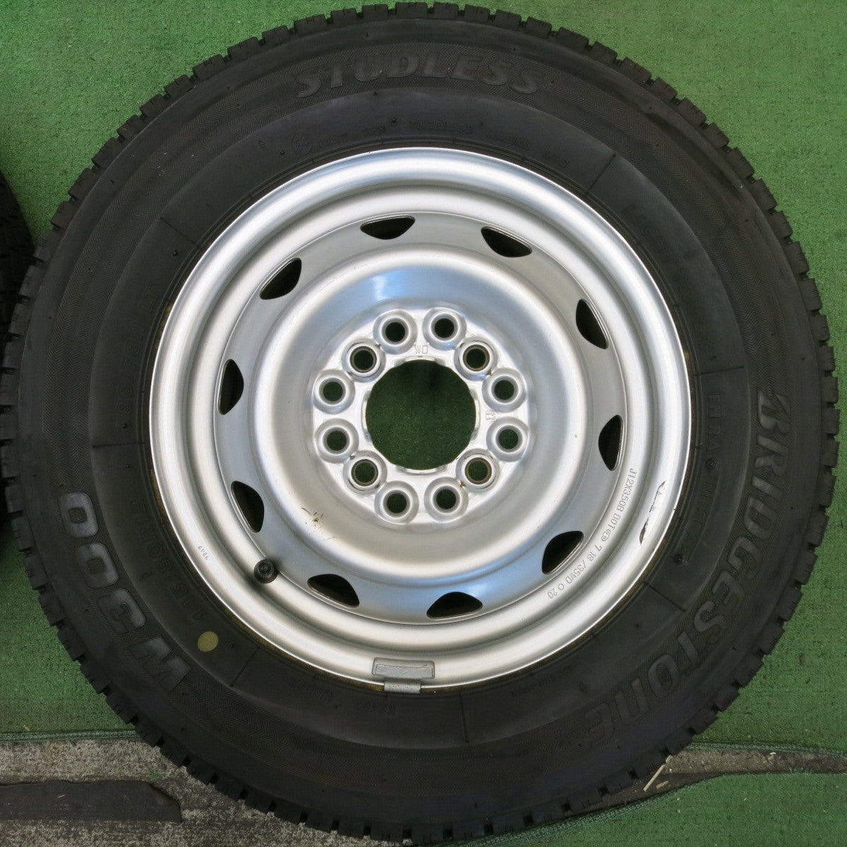4本価格！25年◎スタッドレス 145/80R12 80/78N ブリヂストン W300 スチール ホイール 12インチ PCD100 110 114.3/4H マルチ◎6090606HAス