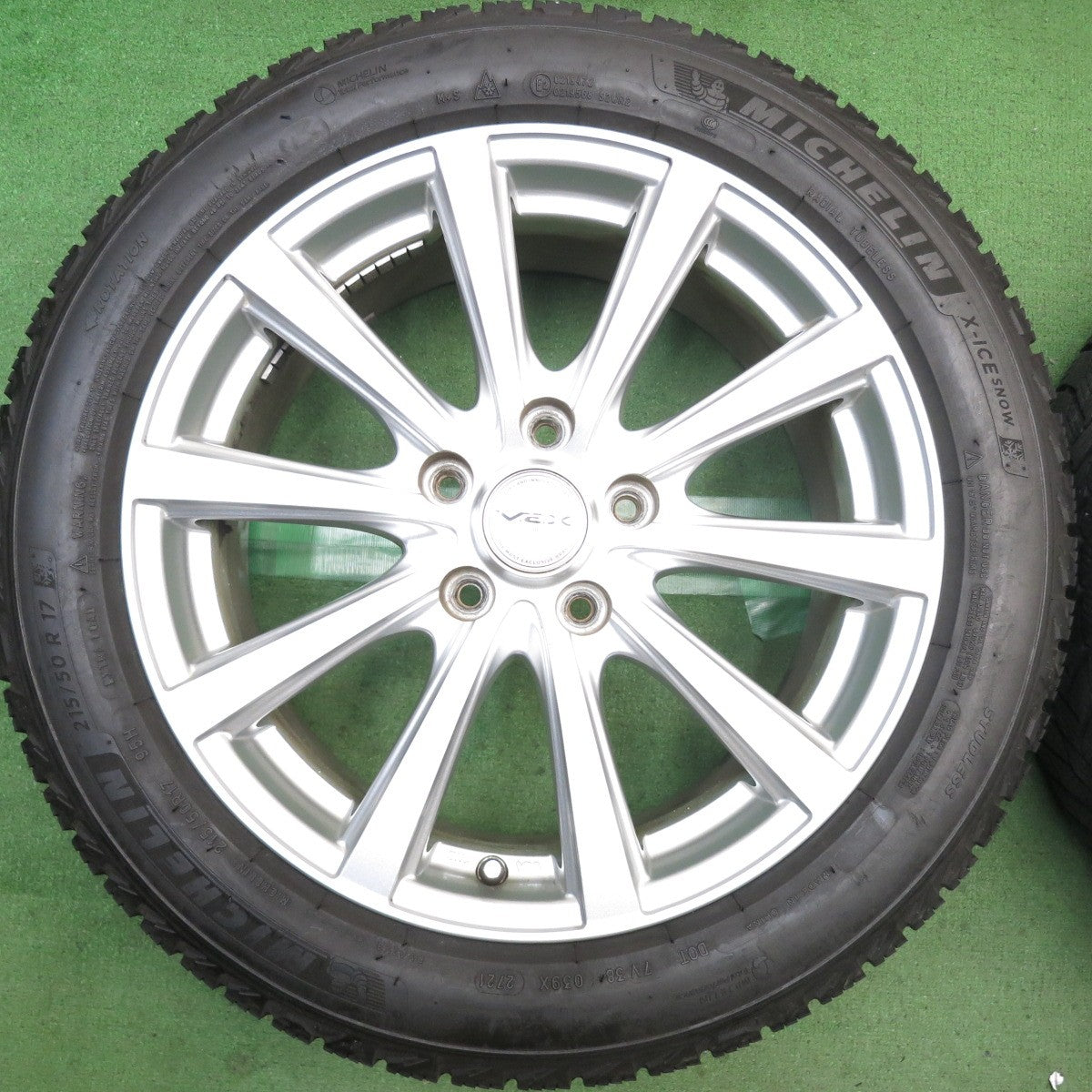 バリ溝！キレイ！9分◎スタッドレス 215/50R17 ミシュラン X-ICE SNOW V.E.X. VEX 社外 アルミ 17インチ PCD114.3/5H◎6091303HAス