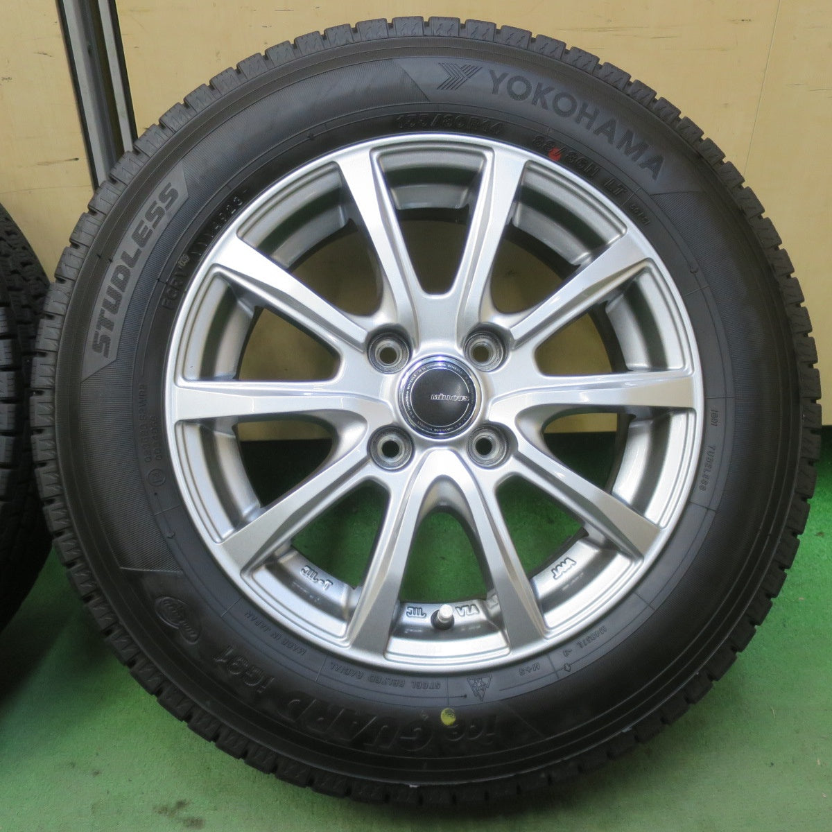 バリ溝！23年！9.5分◎スタッドレス 155/80R14 88/86N ヨコハマ アイスガード iG91 MILLOUS Ki ミルアス 14インチ PCD100/4H◎6080708イス