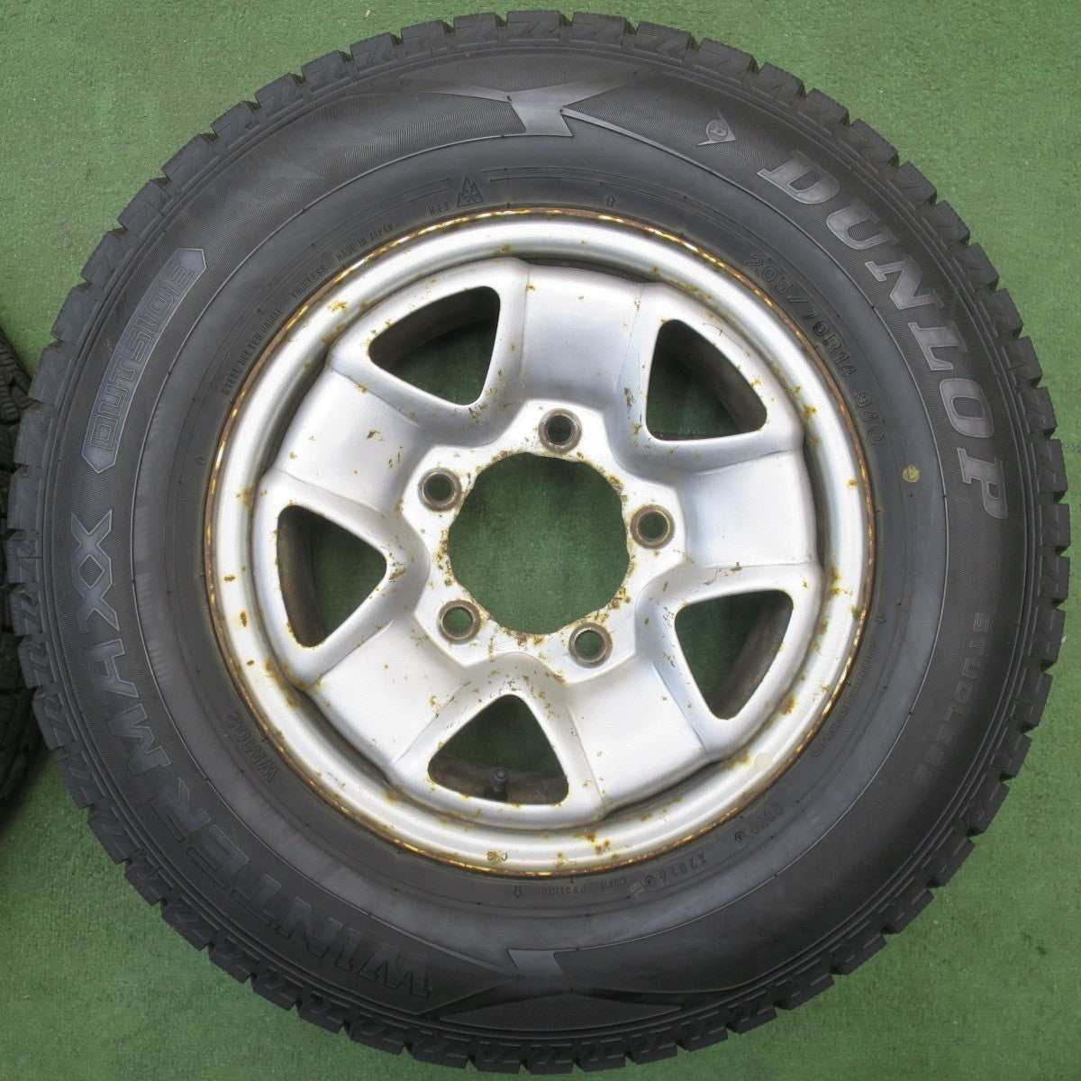 バリ溝！9.5分★スタッドレス 205/70R14 ダンロップ ウインターマックス WM02 TOPY スチール ホイール 14インチ PCD139.7/5H★6052001NJス