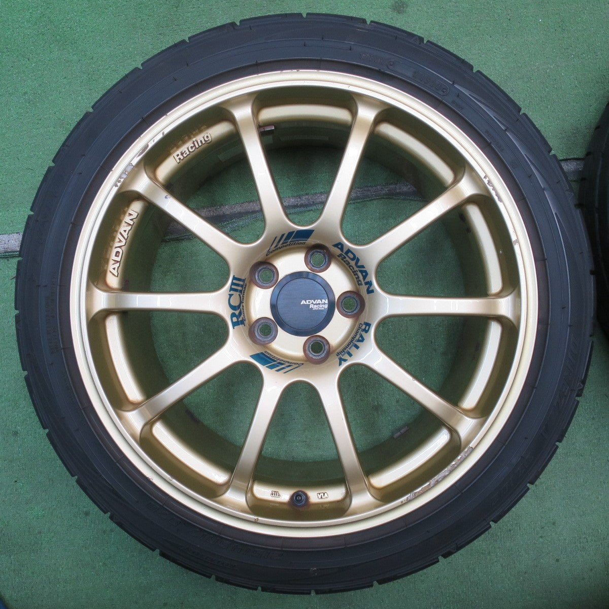 バリ溝！24年！8.5分◎ADVAN Racing RCⅢ 215/45R17 ダンロップ DIREZZA DZ102 アドバン レーシング RC3 17インチ PCD100/5H◎6072101NJノ