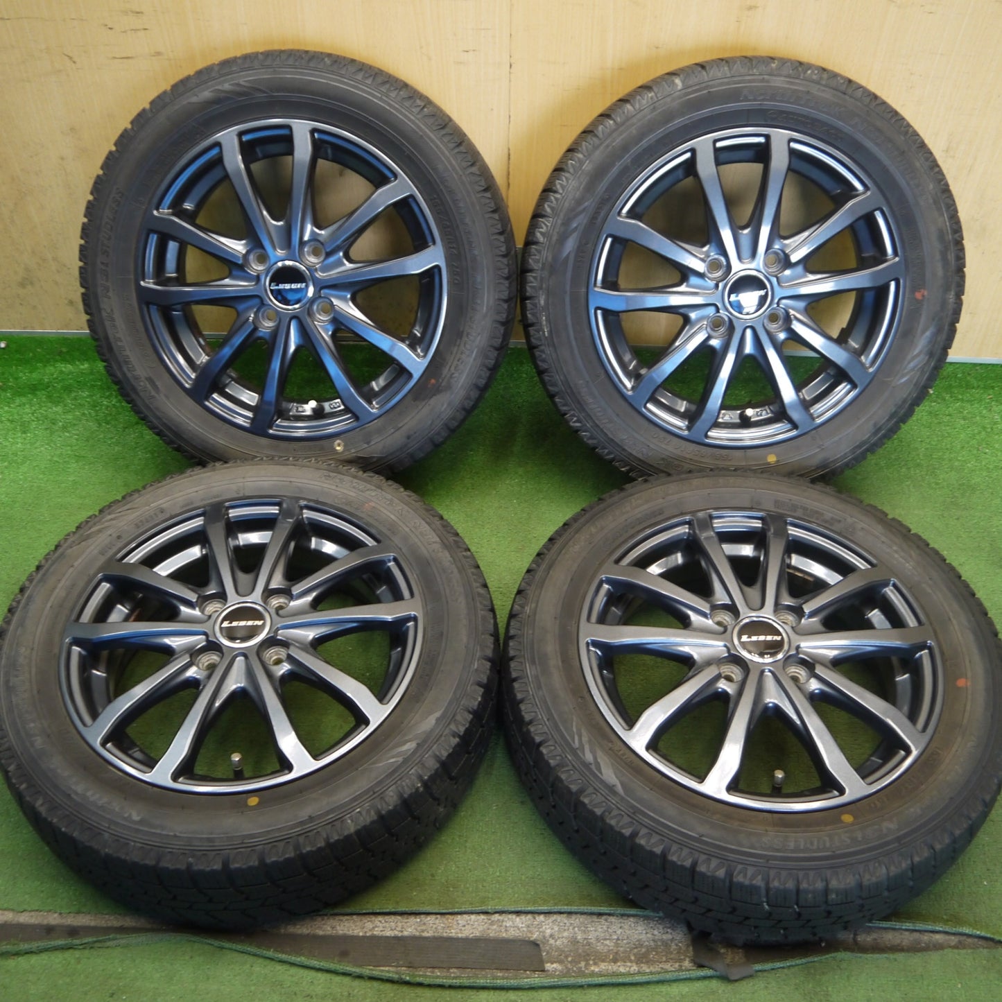 バリ溝！キレイ！8.5分◎スタッドレス 155/65R14 オートバックス ノーストレック N3i LEBEN レーベン 14インチ PCD100/4H◎6081806Hス