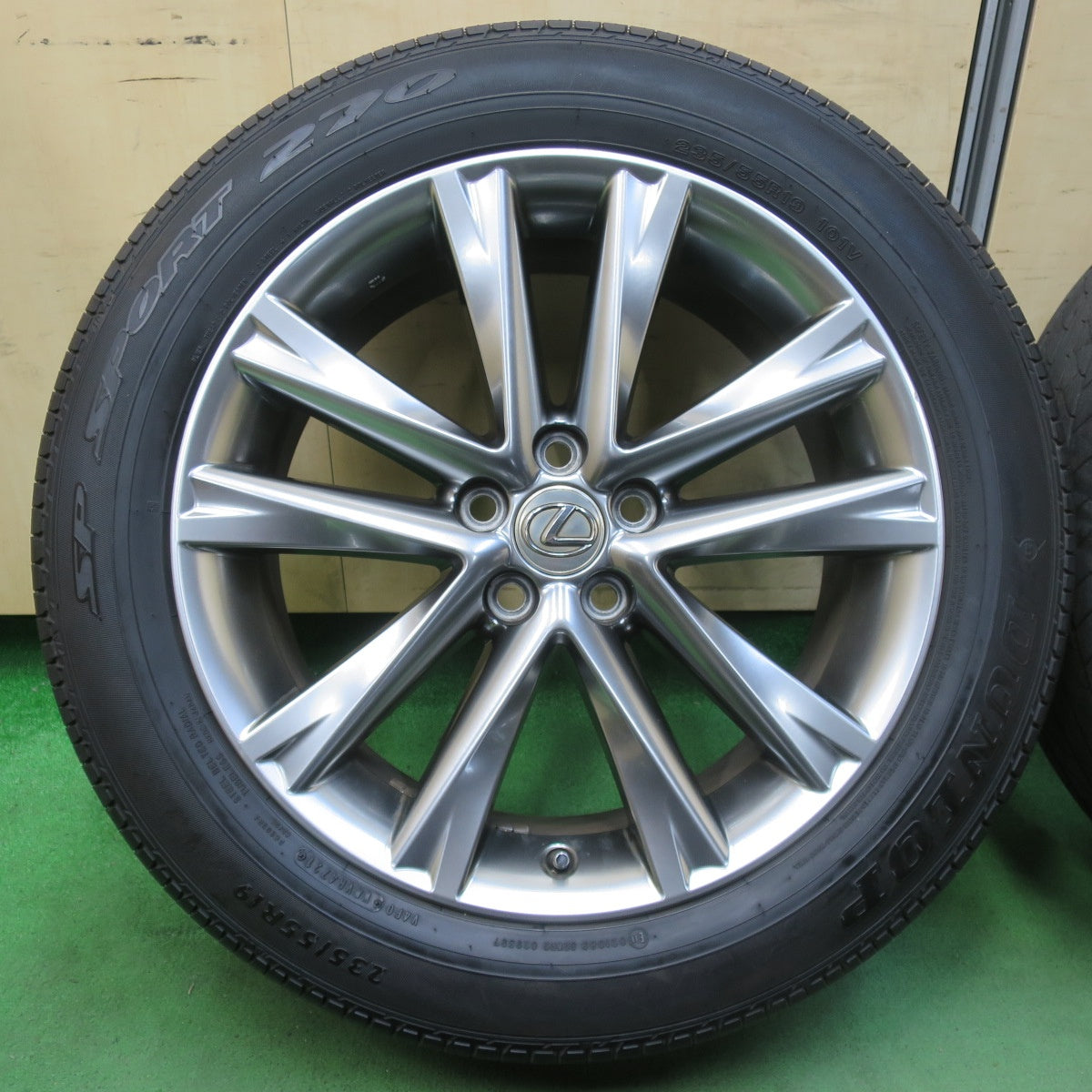 [送料無料] バリ溝！21年！9分★レクサス RX Fスポーツ 純正 235/55R19 ダンロップ SPスポーツ 270 19インチ PCD114.3/5H★5031801イノ