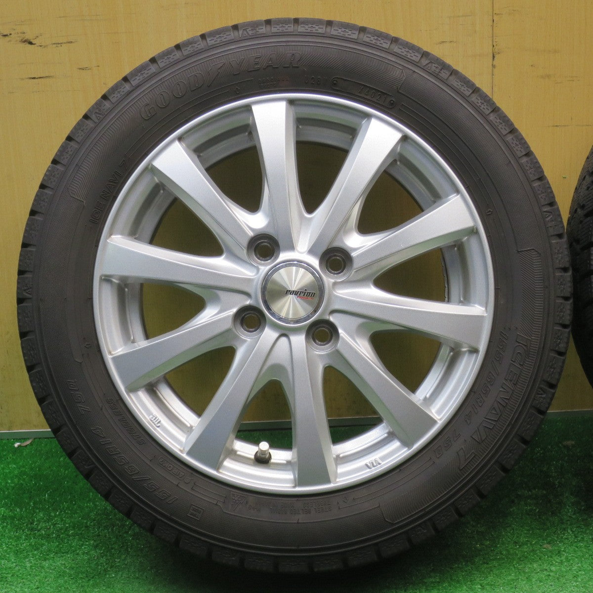 バリ溝！21年！キレイ！9.5分以上★スタッドレス 155/65R14 グッドイヤー アイスナビ7 ravrion RS01 ラブリオン 14インチ PCD100/4H★5120408NJス