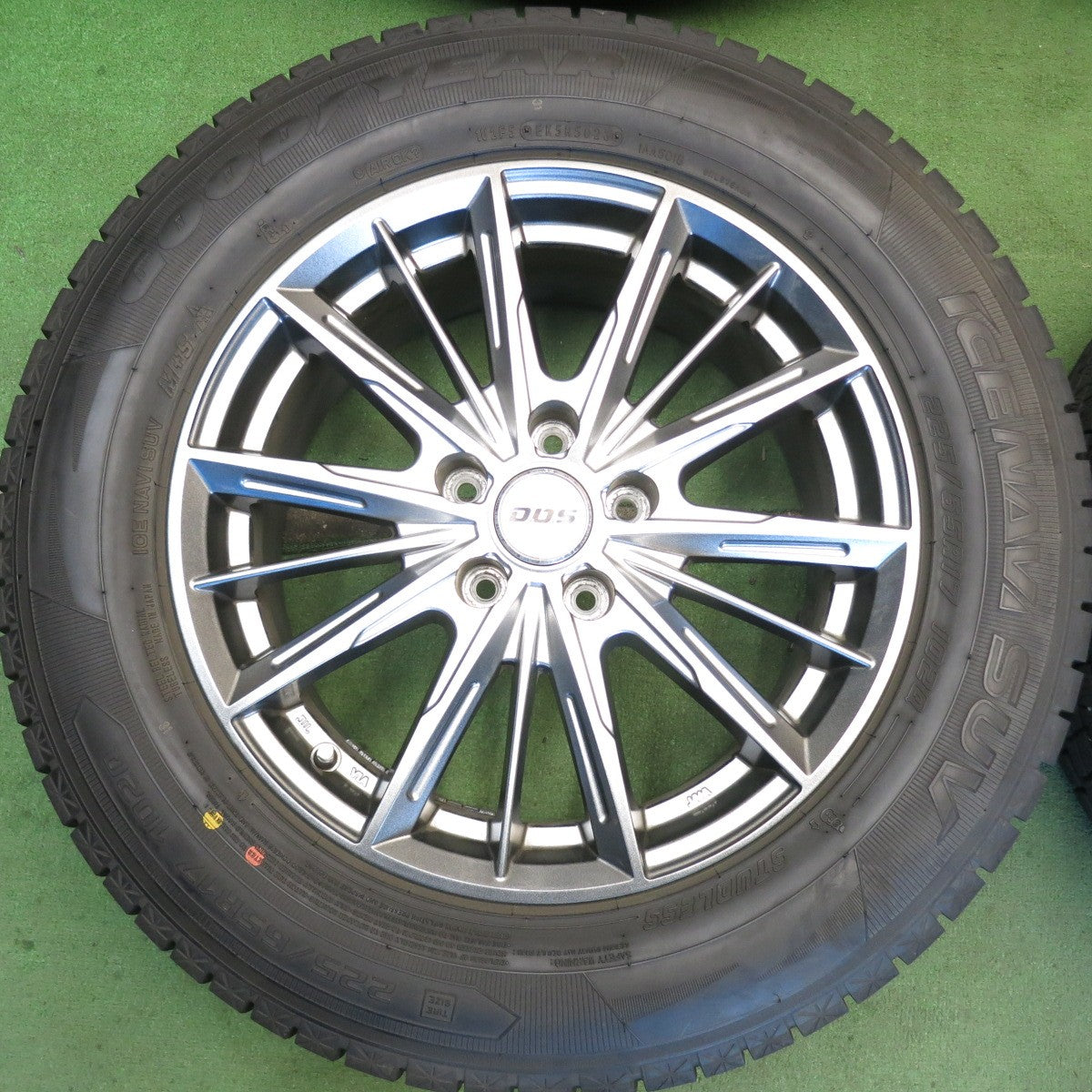 バリ溝！23年！キレイ！9.5分◎スタッドレス 225/65R17 グッドイヤー アイスナビ SUV D.O.S. DOS 社外 アルミ 17インチ PCD114.3/5H◎6080203HAス