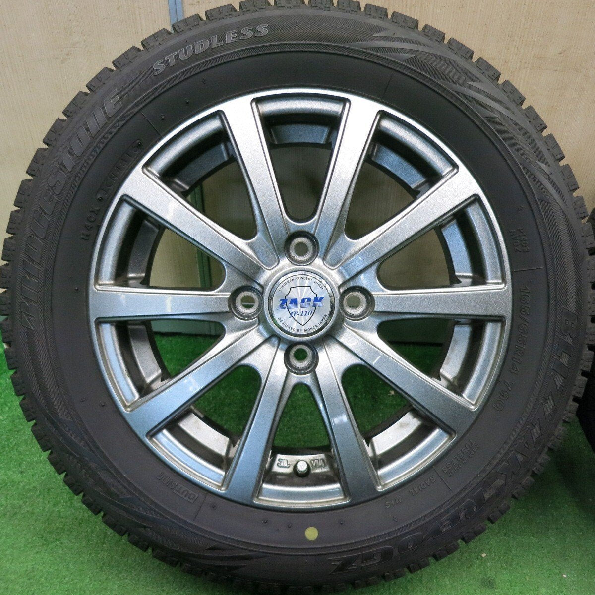 バリ溝！8.5分★スタッドレス 165/65R14 ブリヂストン ブリザック REVO GZ ZACK JP-110 MONZA ザック 14インチ ソリオ ハスラー 等 PCD100/4H★5021306TNス