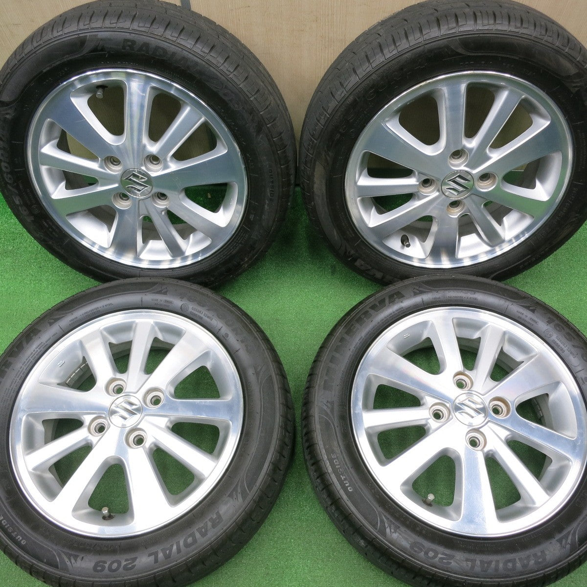 [送料無料] 4本価格！21年★スズキ DA17W エブリイ ワゴン 純正 165/60R14 ミネルバ ラジアル 209 14インチ PCD100/4H★5010203NJノ