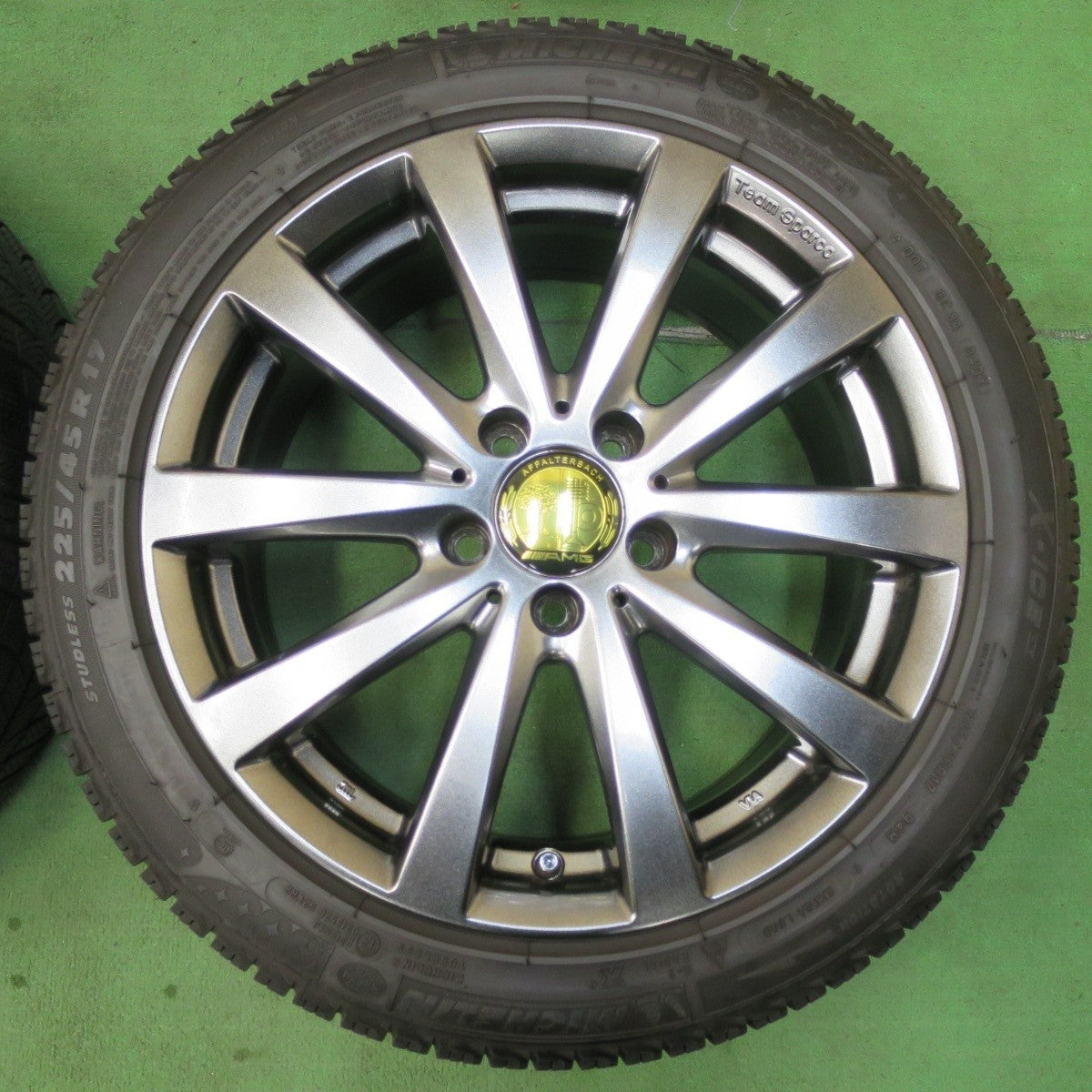 バリ溝！キレイ！9分★ベンツ 等 Team Sparco 225/45R17 スタッドレス ミシュラン X-ICE XI3 17インチ チームスパルコ PCD112/5H★5012104イス