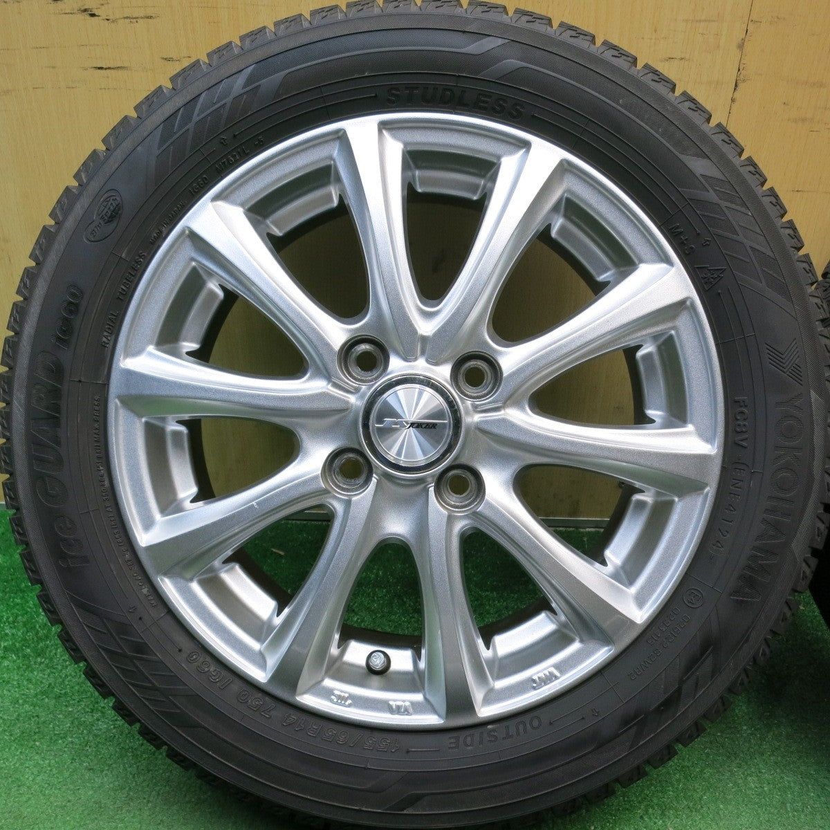 バリ溝！24年！キレイ！9.5分★スタッドレス 155/65R14 ヨコハマ アイスガード iG60 JOKER ジョーカー 14インチ PCD100/4H★6032902HAス