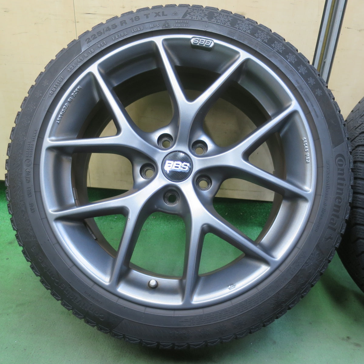 4本価格◎アウディ 等 BBS SR016 225/45R18 スタッドレス コンチネンタル コンチバイキング コンタクト6 18インチ PCD112/5H◎6081909イス