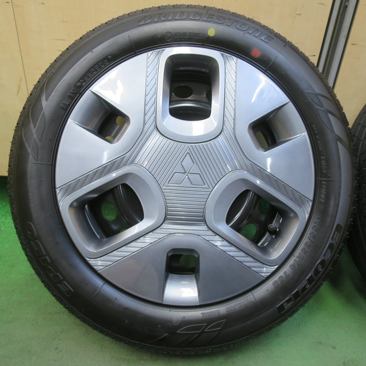 新車外し！26年◎三菱 デリカ ミニ 純正 スチール 155/65R14 ブリヂストン エコピア EP150 14インチ PCD100/4H◎6080702イノ