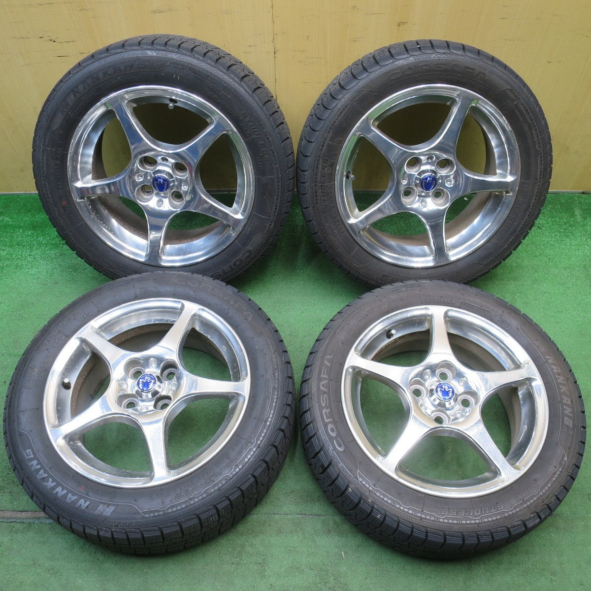バリ溝！9.5分★トヨタ MR-S ZZW30 純正 MIDSHIP RUNABOUT 185/55R15 195/55R15 スタッドレス ナンカン CORSAFA 15インチ PCD100/4H★6050404NJス