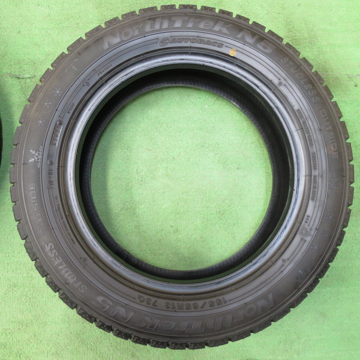 [送料無料] ほぼ未使用！22年★スタッドレス 155/65R13 オートバックス ノーストレック N5 タイヤ 13インチ ライフ モコ アルト ワゴンR ミラ ムーブ 等★5011506イスタ