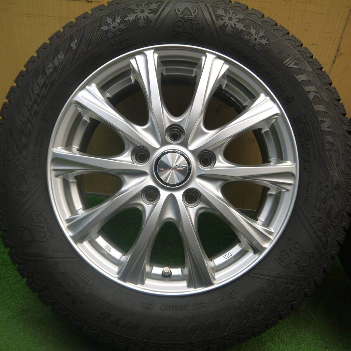 キレイ！21年★スタッドレス 195/65R15 バイキング WINTECH WT6 ILLUGA iG weds 15インチ PCD114.3/5H★5021909Hス