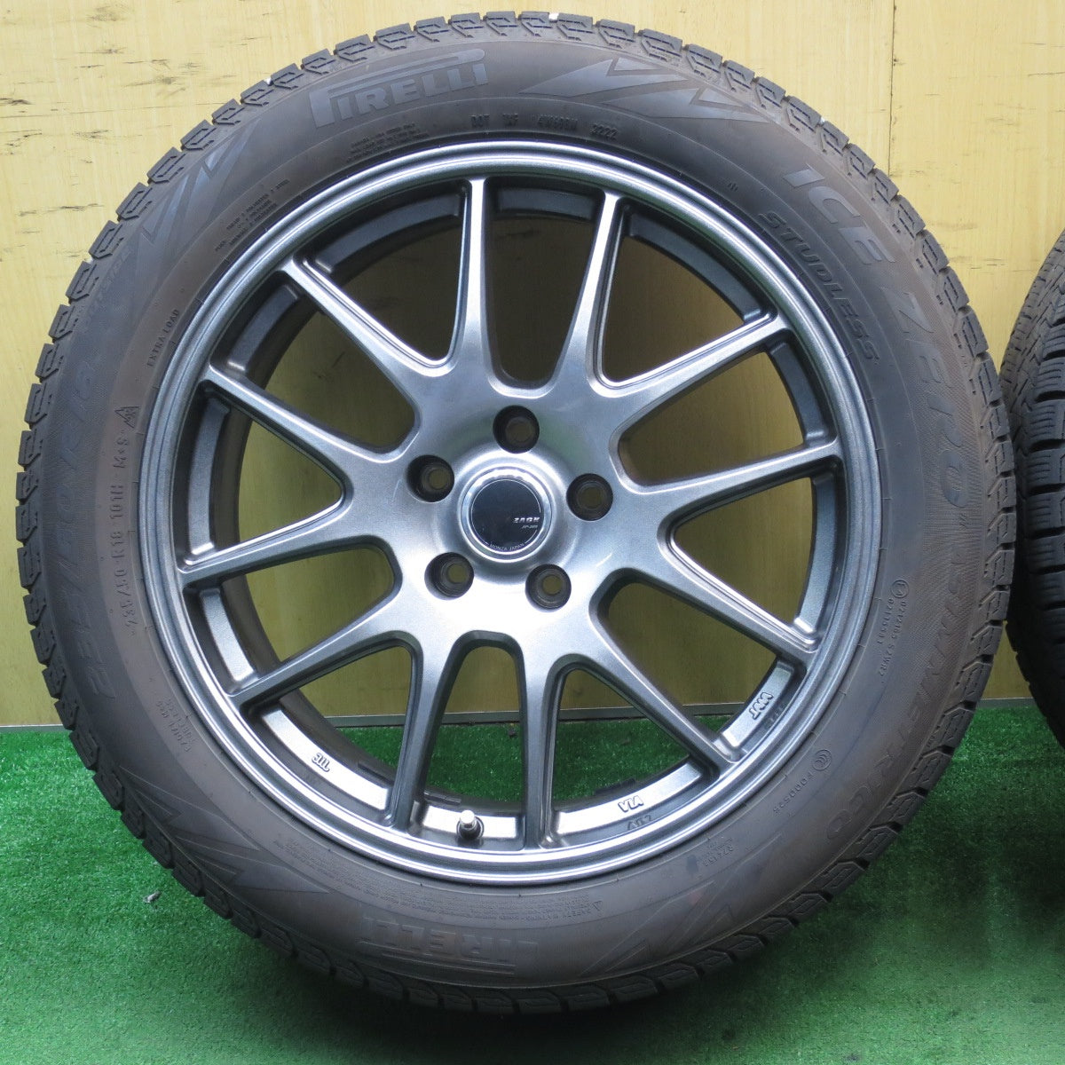 バリ溝！22年！キレイ！9分★スタッドレス 235/50R18 ピレリ アイスゼロ アシンメトリコ ZACK JP-205 MONZA ザック 18インチ PCD114.3/5H★5052502NJス