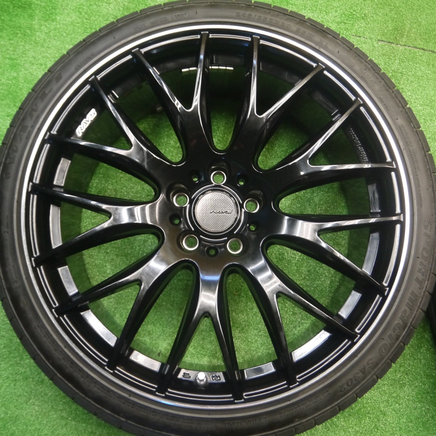 *送料無料* バリ溝！22年！キレイ！8.5分★RAYS HOMURA 2X9 245/35R20 ワンリ SPORT macro SA302 2×9 レイズ ホムラ PCD114.3/5H★4090405Hノ